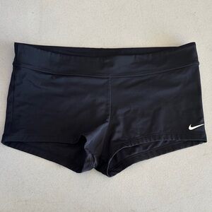 Nike Black Women's Swim/Active Bike Shorts with White Swoosh